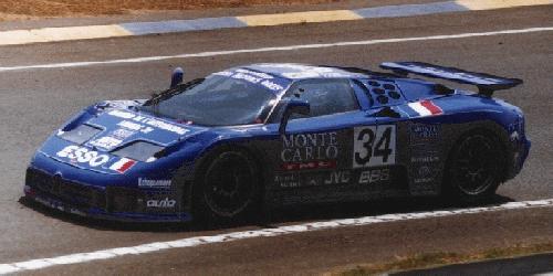 the Bugatti revue Bugatti EB110 in racing